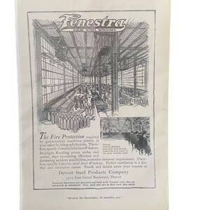 Vintage 1918 Detroit Steel Products Fenestra Solid Steel Windows Advertisement A